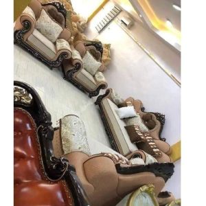 7 SEATERS CHAIR - QUALITY DESIGNED CREAM & BROWN (MOBIN)