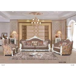 7 SEATERS SOFA - QUALITY DESIGNED ROYAL WHITE & BROWN CHAIRS (LEWO)