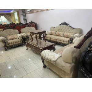 7 SEATERS SOFA - QUALITY DESIGNED WITH CENTER TABLE & 2 SIDE STOOLS (AUSFUR)