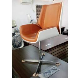 EXECUTIVE OFFICE CHAIR - QUALITY DESIGNED ORANGE & WHITE WITH ROLLER - (ARIN)