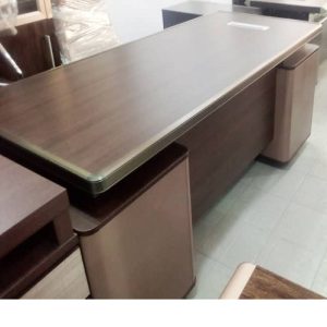 OFFICE TABLE - QUALITY DESIGNED 2 METER BROWN & CREAM (ARIN)