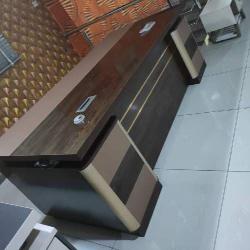 OFFICE TABLE - QUALITY DESIGNED COFFEE BROWN & LIGHT BROWN WITH (AUFUR)