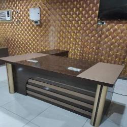 OFFICE TABLE - QUALITY DESIGNED COFFEE BROWN & LIGHT BROWN WITH - (AUFUR)