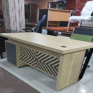 OFFICE TABLE - QUALITY DESIGNED LIGHT BROWN & WHITE LEG (AUFUR)