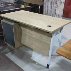 OFFICE TABLE - QUALITY DESIGNED LIGHT BROWN & WHITE LEG (AUFUR)