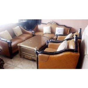 SOFA CHAIRS - QUALITY DESIGNED 7 SEATERS & CENTER TABLE WTH 2 SIDE STOOLS (AUSFUR)