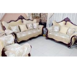 SOFA CHAIRS - QUALITY DESIGNED 7 SEATERS & CENTER TABLE WTH 2 SIDE STOOLS (AUSFUR)