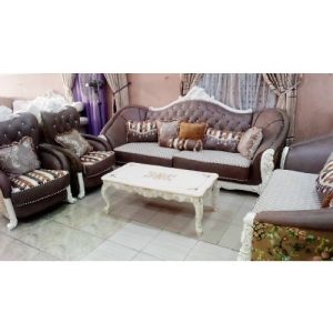 SOFA CHAIRS QUALITY DESIGNED 7 SEATERS & CENTER TABLE WTH 2 SIDE STOOLS (AUSFUR - deluxe.com.ng QUALITY DESIGNED 7 SEATERS & CENTER TABLE WTH 2 SIDE STOOLS (AUSFUR)