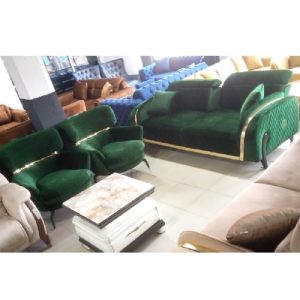 SOFA CHAIRS - QUALITY DESIGNED GREEN 7 SEATERS (WITHOUT TABLE & STOOLS) (SETIN)