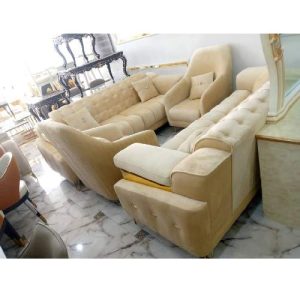 SOFA CHAIRS - QUALITY DESIGNED LIGHT BROWN SOFA CHAIRS (WITHOUT CENTER TABLE & SIDE STOOLS) - AVAILABLE (SETIN) - deluxe.com.ng QUALITY DESIGNED LIGHT BROWN (WITHOUT CENTER TABLE & SIDE STOOLS) (SETIN)