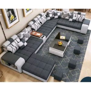 ZR Trump Sectional Sofa+Table+4 Ottomans - Medium