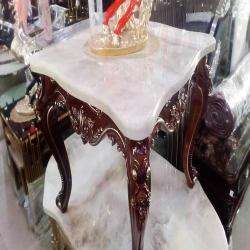 CENTER TABLE - QUALITY DESIGNED WHITE MARBLE TOP & ANIMAL LEG (CHIN)