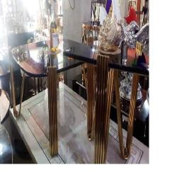 CENTER TABLE & SIDE STOOLS -QUALITY DESIGNED BLACK & GOLDEN FRAME(CHIN)