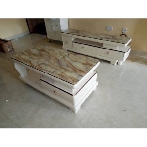 CENTER TABLE & TV STAND - QUALITY DESIGNED MARBLE TOP (ZIDFU)