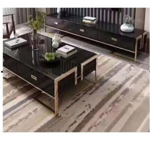 CENTER TABLE & TV STAND - QUALITY RECTANGULAR BLACK (SOFU)