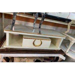 CENTER TABLE WITH DRAWER - QUALITY DESIGNED CREAM & GOLD (SATEC)