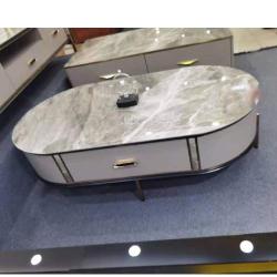 CENTER TABLE WITH TV STAND - QUALITY DESIGNED WHITE & BROWN (JAFU)