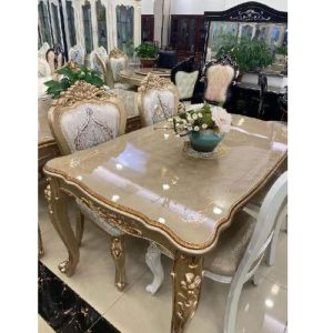 DINING SET - QUALITY DESIGNED BROWN & GOLD (JAFU)