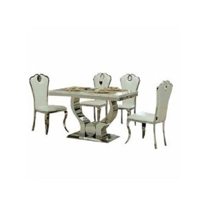 Dining Set - 4 Seater Executive Marble White - Medium