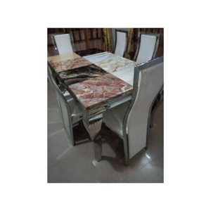 Dining Set - 6 Seater Multi-Hue Marble Medium