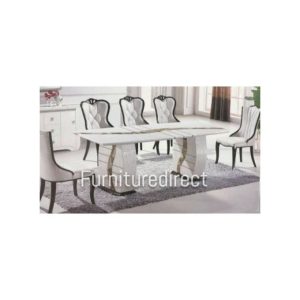 Dining Set - Marble Atlantana Exqusite + 8 Sitting Chairs - Medium