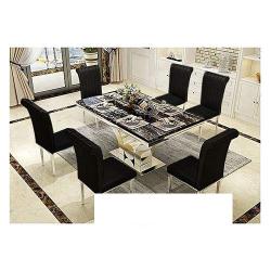 Dining Set Marble Oxlyn Modern + 6 Dinning Chairs - Medium