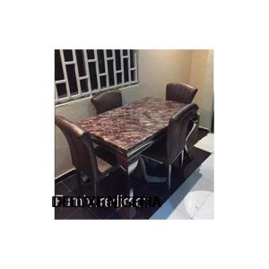 Dining Set - Marble Tinzel + 4 Sitting Chairs - Medium