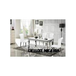 Dining Set - Marble White Bulin + 6 Dinning Chairs - Medium