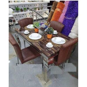 Dining Table - Marble Sittings Chairs By Six Seater - Medium