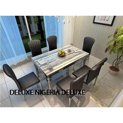 Dining Table - Marble With Six Chair - Medium