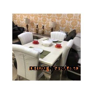 Dinning Set Authentic Marble With 4 Chairs - Medium