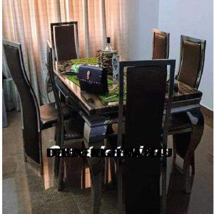 Dinning Set - Classic Marble With 6 Chairs - Medium