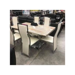 Dinning Set - Exquisite Gold Marble With 6 Chairs