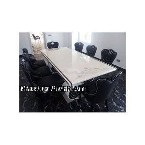 Dinning Set Exquisite Marble With 8 Chairs - Large