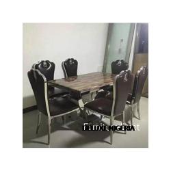 Dinning Set - Marble Acal +6 Dining Chairs - Medium