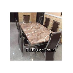 Dinning Set - Marble Bentil + 6 Dinning Chairs - Medium