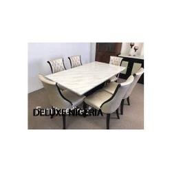 Dinning Set Marble Octin + 6 Dining Chairs - Medium