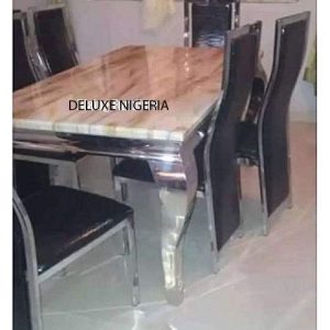 Dinning Set - Marble With 6 Chairs - Medium