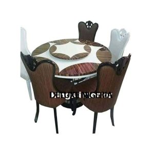 Dinning Set - Round Marble With 6 Chairs