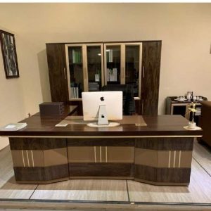 OFFICE TABLE & CABINET- QUALITY DESIGNED 2 METER BROWN (NOFU)