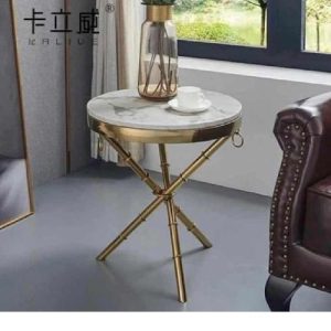 ROUND SIDE STOOL - QUALITY DESIGNED WHITE MARBLE (MOBIN)