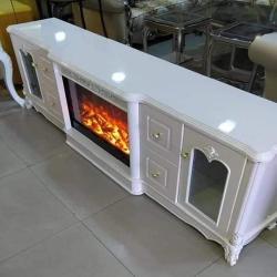 TV STAND - QUALITY DESIGNED WHITE FIRE PLACE (SAINT)