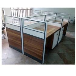 WORKSTATION - QUALITY DESIGNED BLUE & WHITE OFFICE 4 MAN (NOFU)